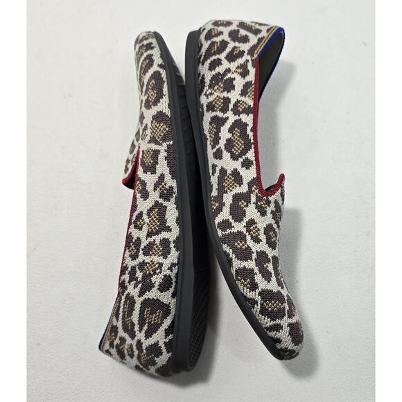 Rothy's The Loafer Mocha Spot Leopard Animal Print Flats Women's Sz 6.5 Slip On - Picture 5 of 10